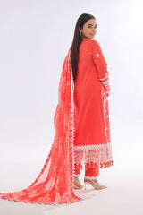 3 Piece Unstitched Embroidered Lawn Suit with Printed Denting Lawn Dupatta DN-42045