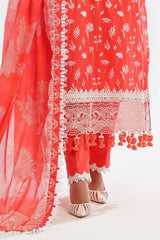 3 Piece Unstitched Embroidered Lawn Suit with Printed Denting Lawn Dupatta DN-42045
