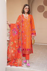3 Piece Unstitched Embroidered Lawn Suit with Printed Denting Lawn Dupatta DN-42048