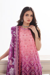 3 Piece Unstitched Embroidered Lawn Suit with Printed Denting Lawn Dupatta DN-42049