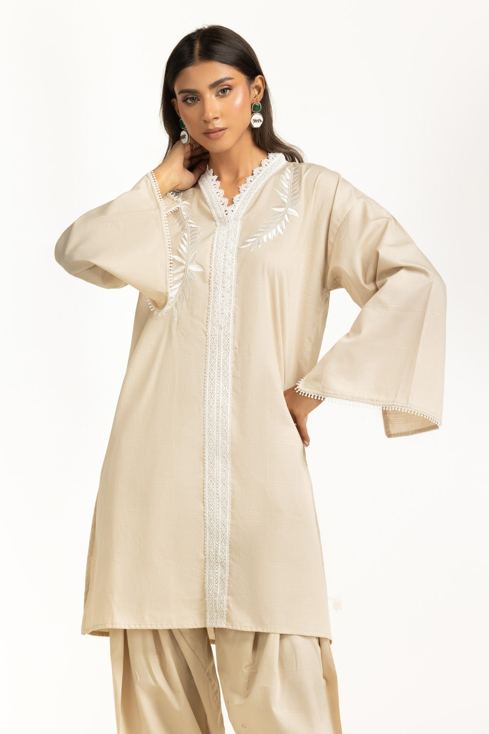 Dobby Embroidered Co-Ord Set IPST-44814-B