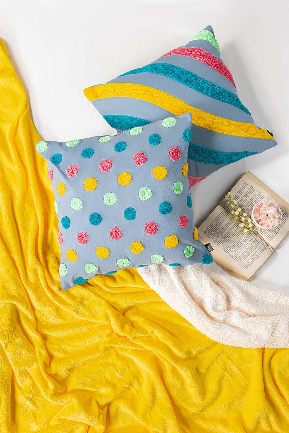 Dots 2 Terry Embroidered Cushion Cover