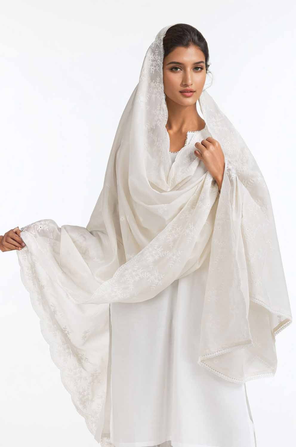 Embroidered Lawn Dupatta DP-42007