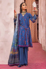 3 Piece Embroidered Unstitched Jacquard Shirt with Digital Printed Jacquard Dupatta FE-32039