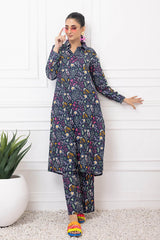 2 Piece Khaddar Unstitched Digital Printed Shirt Trousers TK-22014
