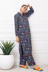 2 Piece Khaddar Unstitched Digital Printed Shirt Trousers TK-22014