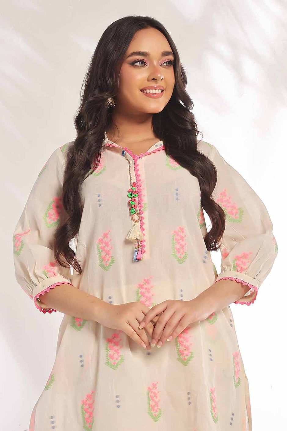 2 Piece Unstitched Jacquard Printed Suit