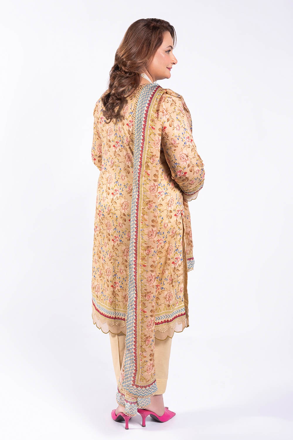 3 Piece Unstitched Printed Chiffon Dupatta BM-52006
