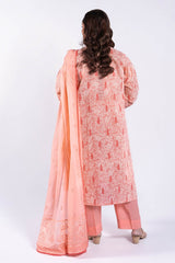 3 Piece Unstitched Lacquer Printed Lawn Suit with Embroidered Denting Lawn Dupatta DN-52002