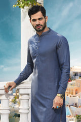 Sea Blue Unstitched Fabric Shirt Denim Club-F