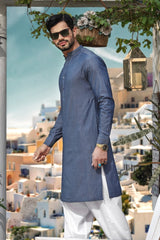 Sea Blue Unstitched Fabric Shirt Denim Club-F