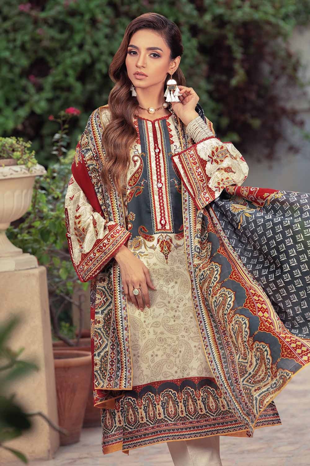 2 Piece Unstitched Cotton Printed Suit TCN-22002