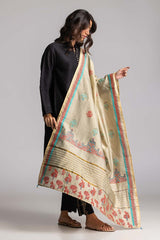 Dyed Khadi Screen Print Dupatta DUP-24-37