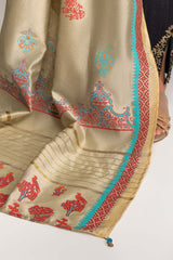 Dyed Khadi Screen Print Dupatta DUP-24-37