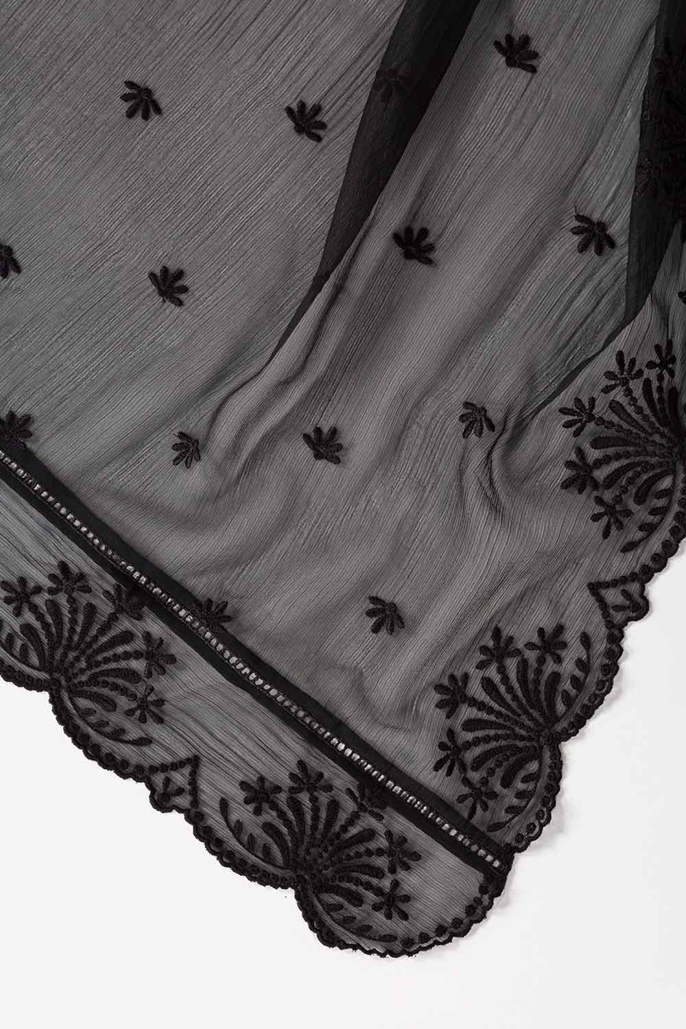 Embroidered Crinkle Chiffon Dupatta-21-24