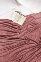 AW24-Dusty Rose Embossed Single Ply Fleece Throw