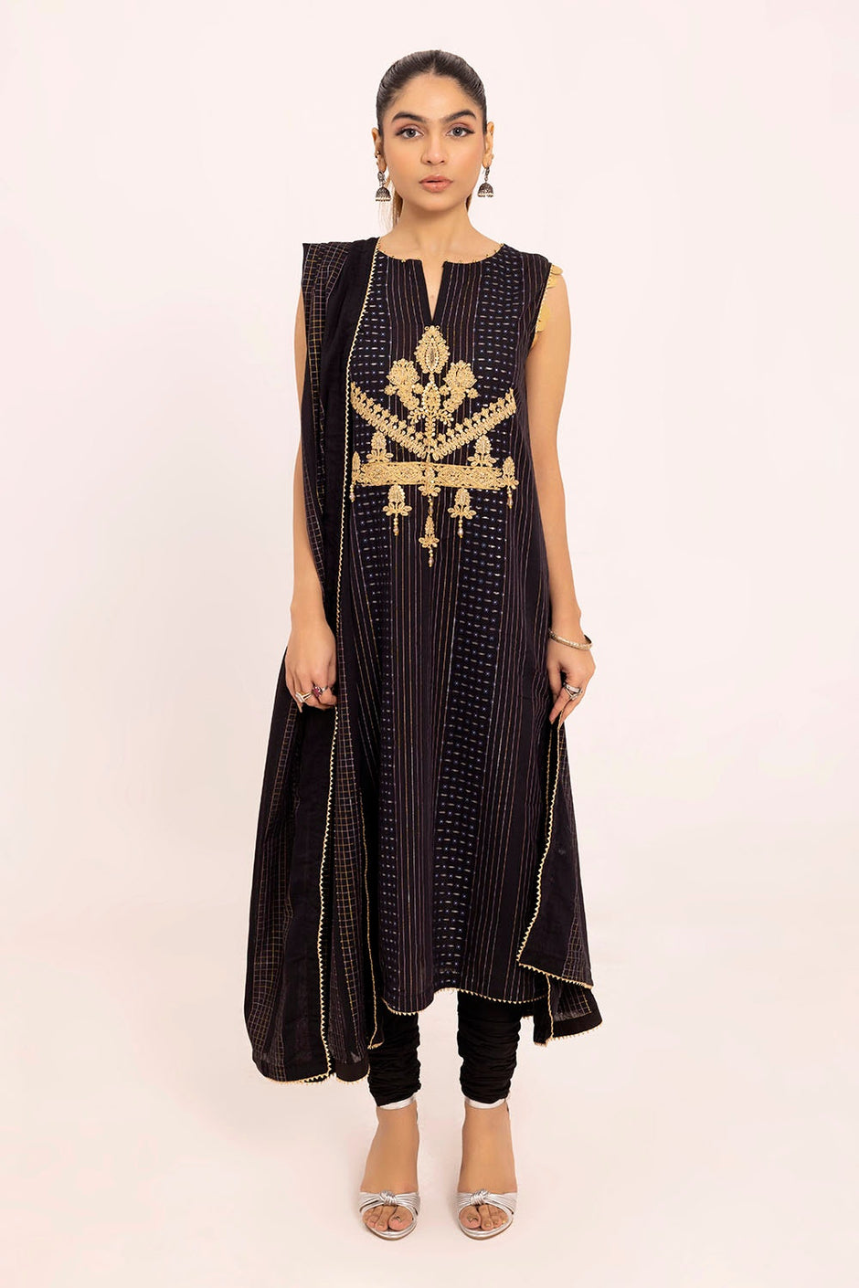 3 Piece Unstitched Embroidered Yarn Dyed Jacquard Suit MJ-42037