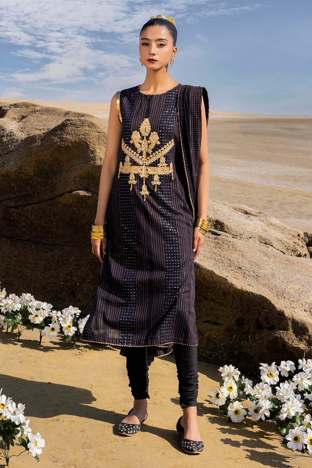 3 Piece Unstitched Embroidered Yarn Dyed Jacquard Suit MJ-42037