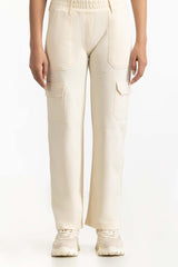 Ecru Knit Trouser 231-220-016