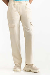 Ecru Knit Trouser 231-220-016