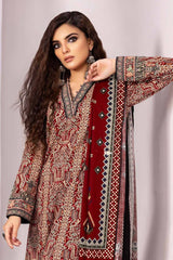 3 Piece Khaddar Printed Unstitched Suit K-32035 B