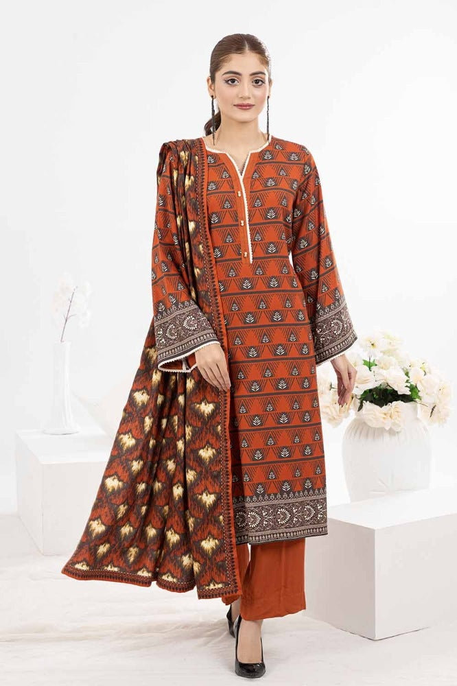 3 Piece Printed Linen Unstitched Suit WNS-32153 A