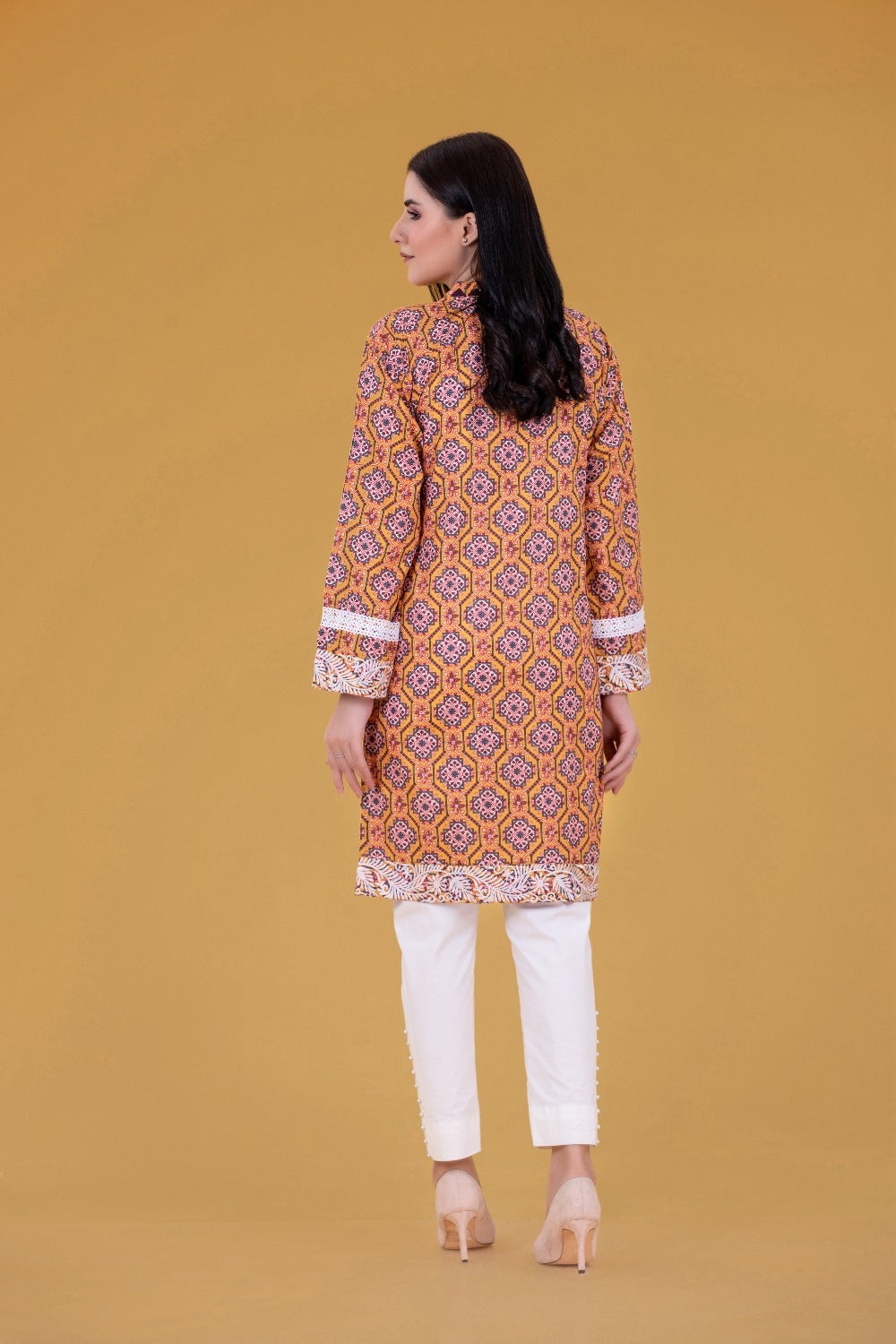 Cambric Digital Printed Embroidered Shirt
