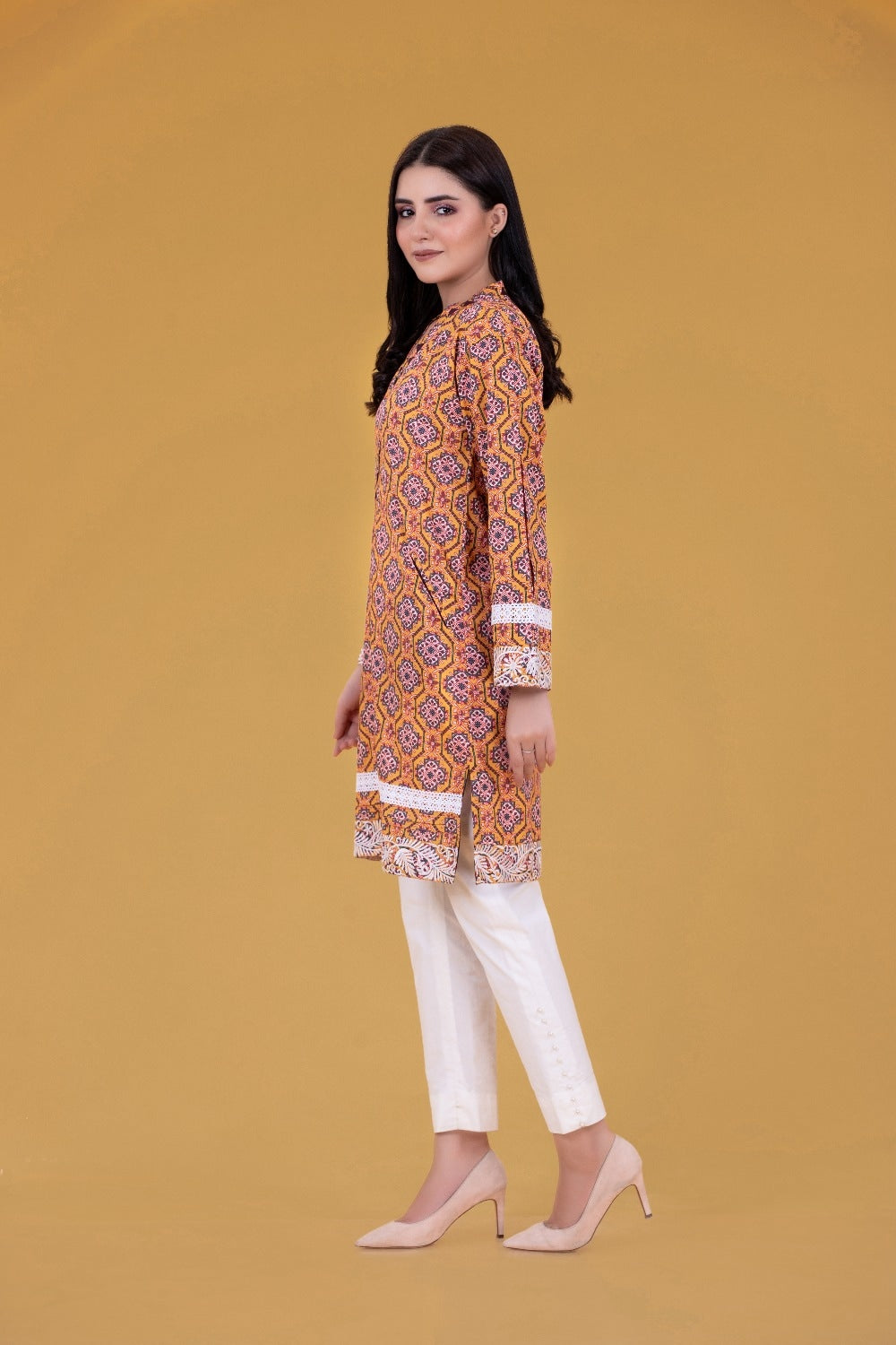 Cambric Digital Printed Embroidered Shirt