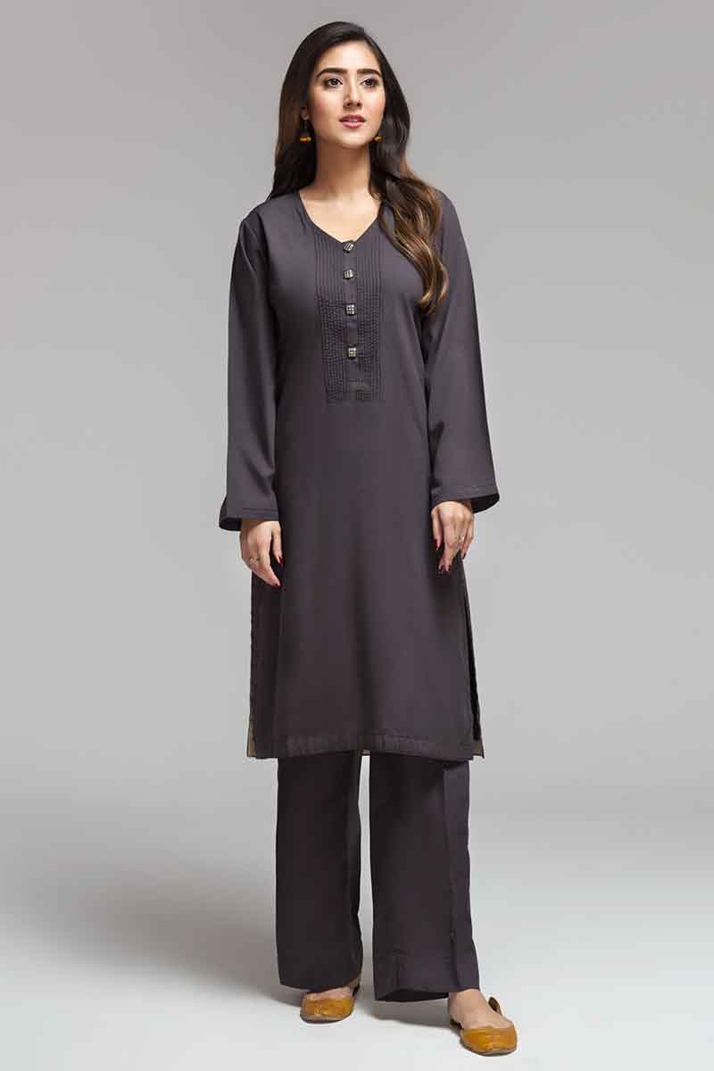2 PC Premium Fine Wash & Wear Fabric Dark Grey Vision Fortune