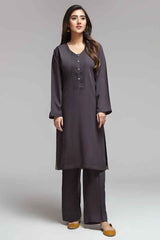 2 PC Premium Fine Wash & Wear Fabric Dark Grey Vision Fortune