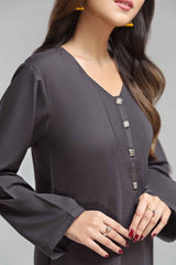 2 PC Premium Fine Wash & Wear Fabric Dark Grey Vision Fortune