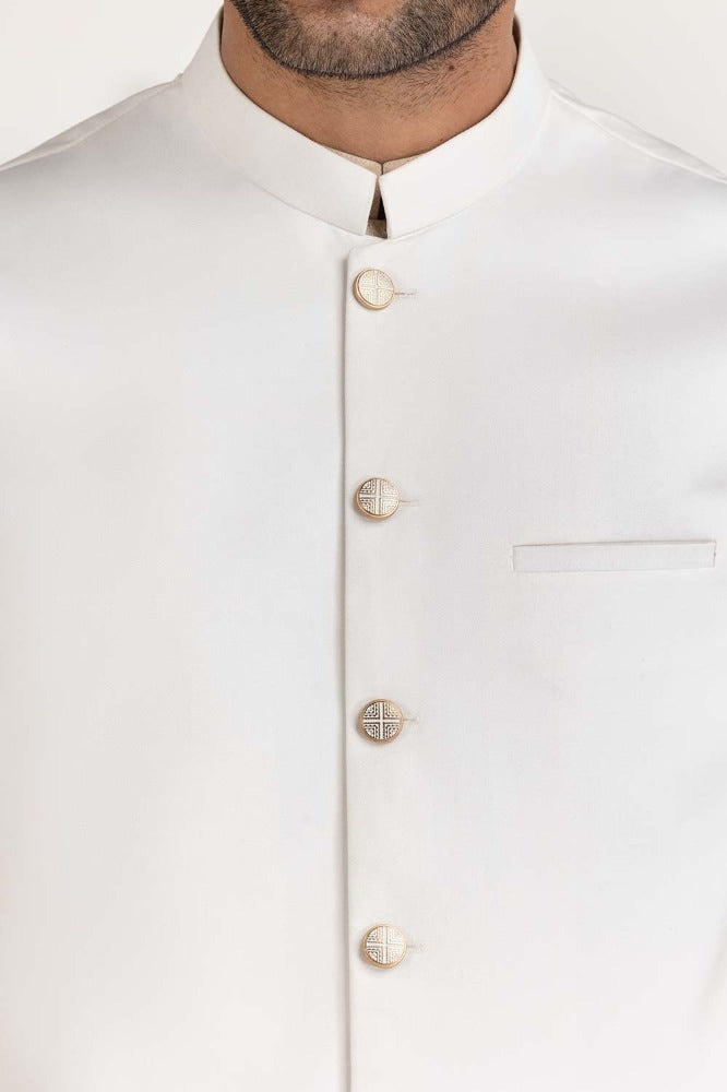 Egg White Basic Waist Coat
