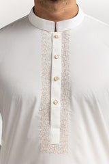 Egg White Embroidered Suit SK-E24-022