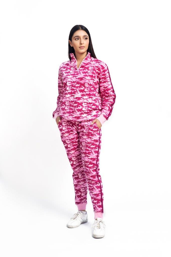 Pink Camo Quarter Zip Jacket