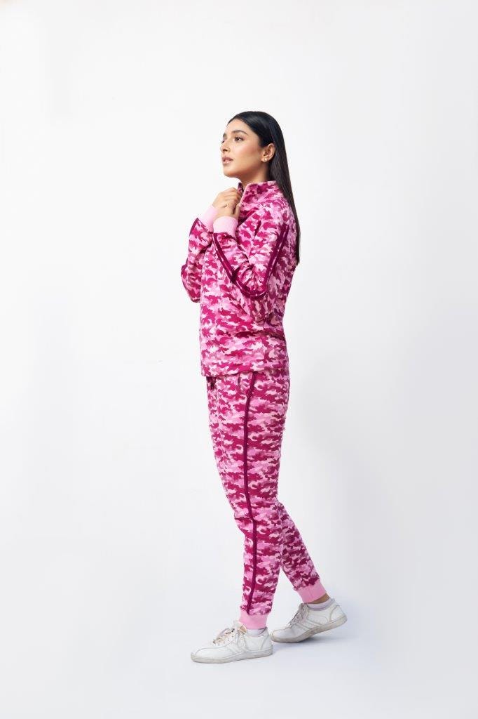Pink Camo Quarter Zip Jacket