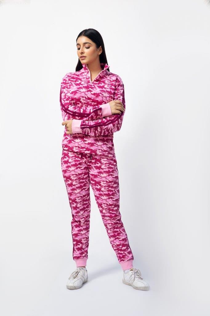 Pink Camo Quarter Zip Jacket