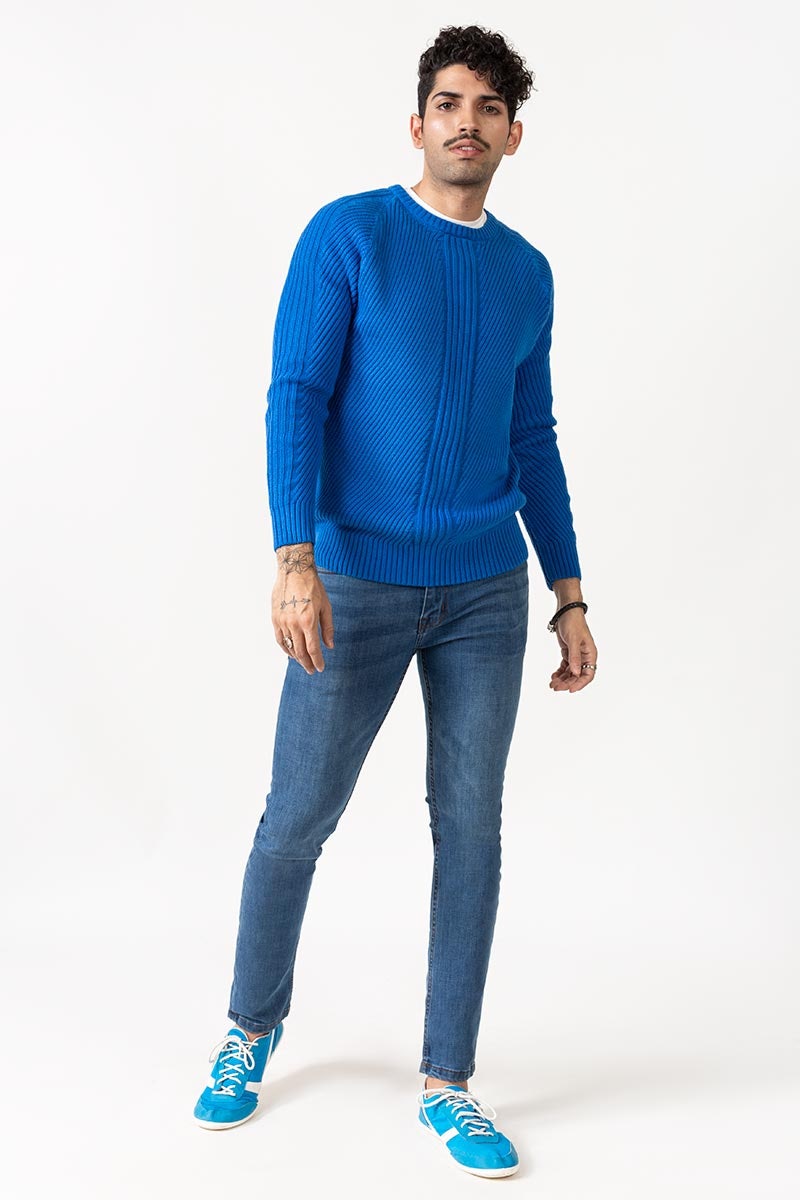 Electric Blue Fashion Sweater - FS-SWT-FD-165-01