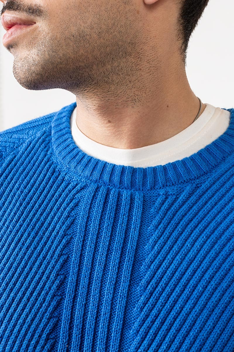 Electric Blue Fashion Sweater - FS-SWT-FD-165-01