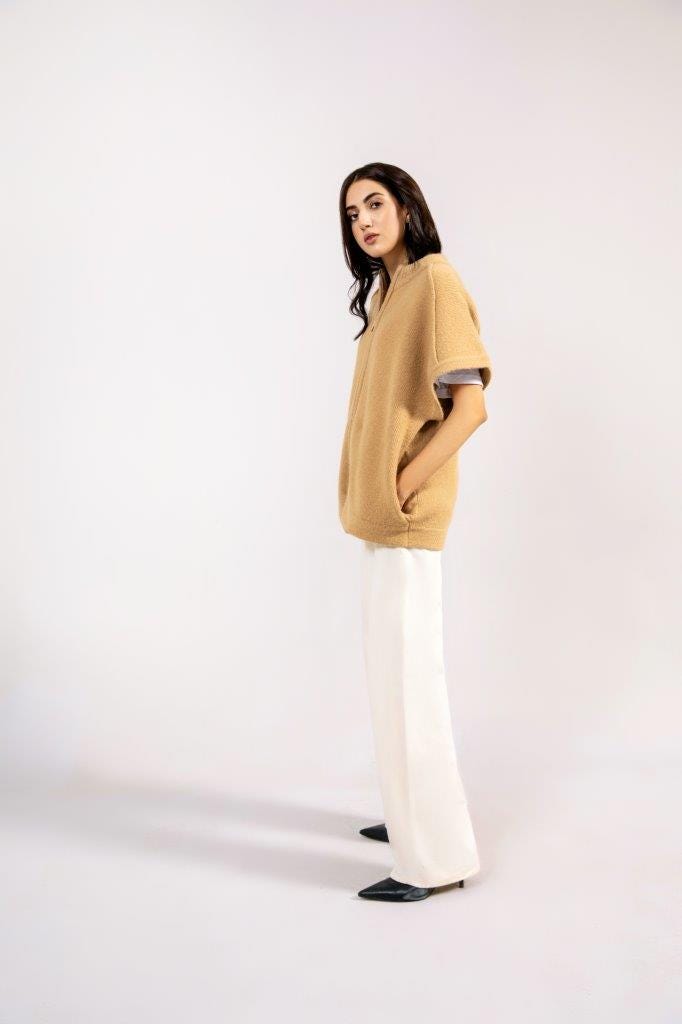 Relax Fit Zipper Front Sweater