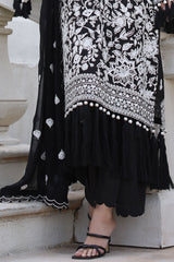 3 Piece Unstitched Embroidered Lawn Suit with Embroidered Chiffon Dupatta PM-52056