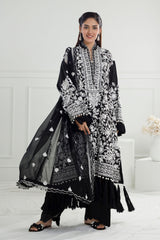 3 Piece Unstitched Embroidered Lawn Suit with Embroidered Chiffon Dupatta PM-52056