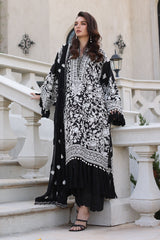 3 Piece Unstitched Embroidered Lawn Suit with Embroidered Chiffon Dupatta PM-52056