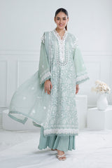3 Piece Unstitched Embroidered Lawn Suit with Embroidered Chiffon Dupatta PM-52068