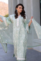 3 Piece Unstitched Embroidered Lawn Suit with Embroidered Chiffon Dupatta PM-52068