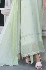3 Piece Unstitched Embroidered Paper Cotton Suit with Embroidered Chiffon Dupatta PM-52030