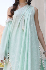 3 Piece Unstitched Schiffli Embroidered Lawn Suit with Embroidered Chiffon Dupatta PM-52050