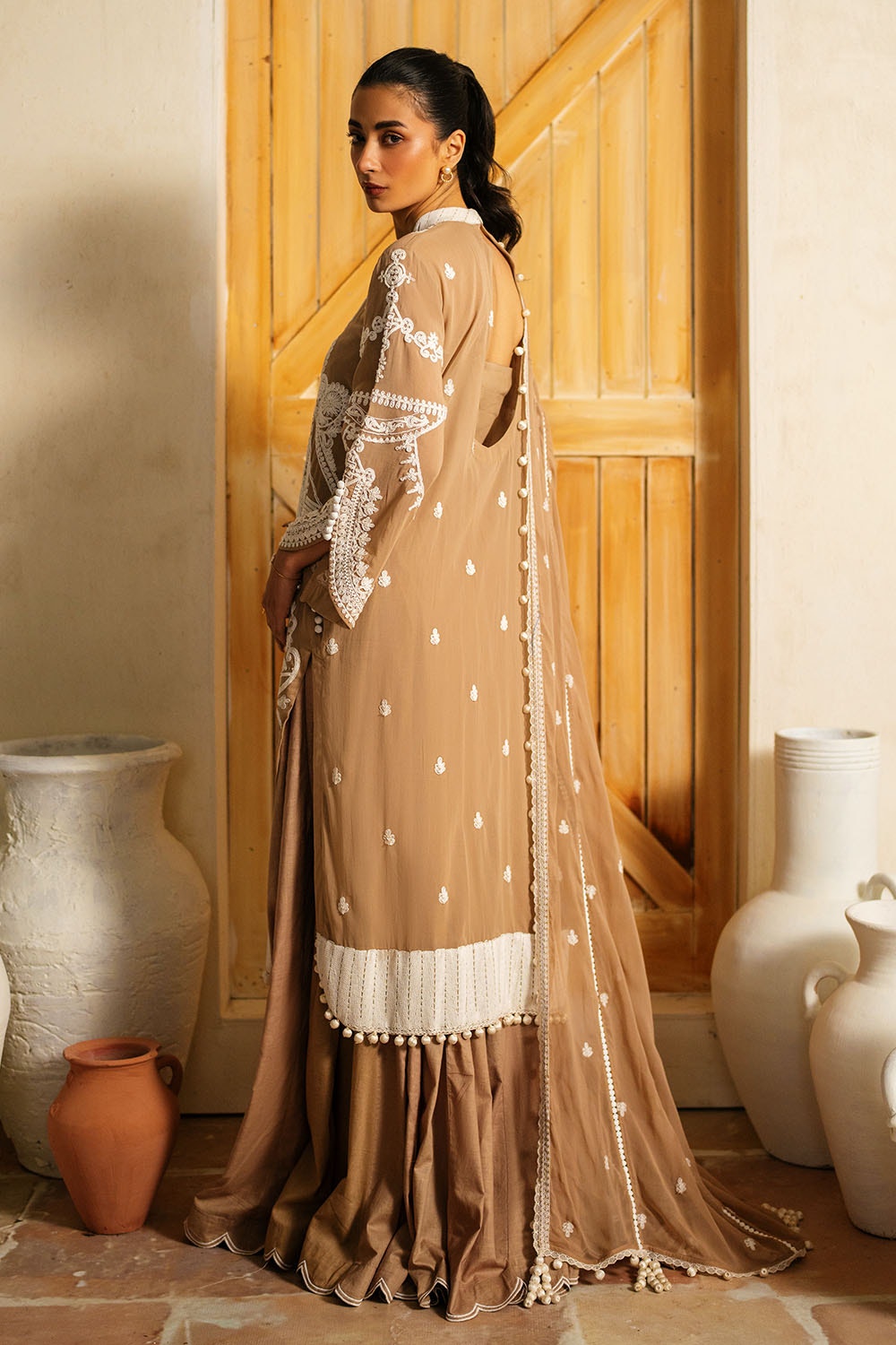 3 Piece Unstitched Embroidered Swiss Voile Suit with Embroidered Chiffon Dupatta LSV-52023