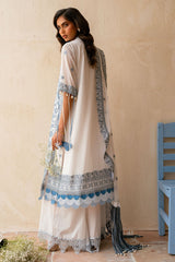 3 Piece Unstitched Embroidered Swiss Voile Suit with Embroidered Chiffon Dupatta LSV-52024