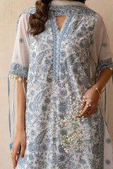 3 Piece Unstitched Embroidered Swiss Voile Suit with Embroidered Chiffon Dupatta LSV-52024