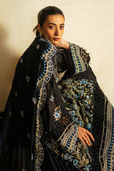 3 Piece Unstitched Embroidered Swiss Voile Suit with Embroidered Chiffon Dupatta LSV-52025